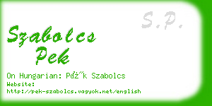 szabolcs pek business card